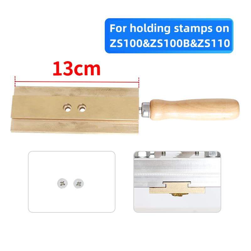 ZONEPACK Hot Foil Stamping Machine Accessory Spare Parts Custom Logo Stamps Holder 5X13cm T-Slot - Image 1